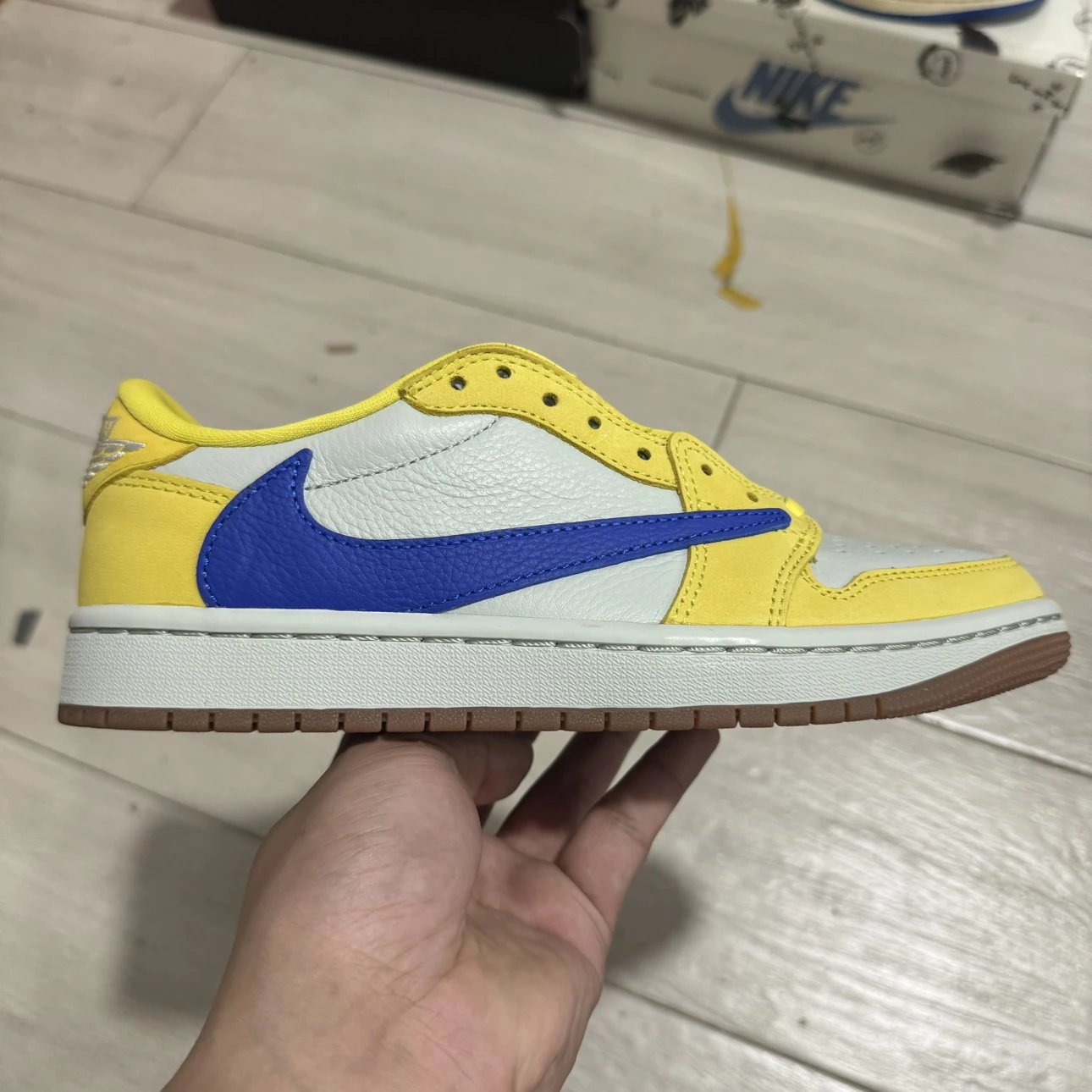 AJ1 Travis Canary