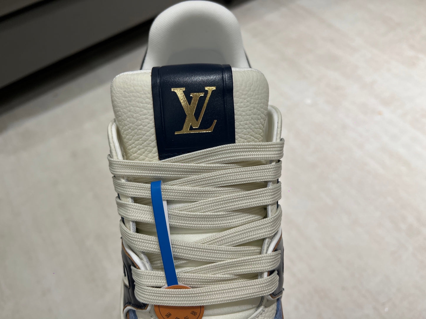 Trainer White and Navy Blue