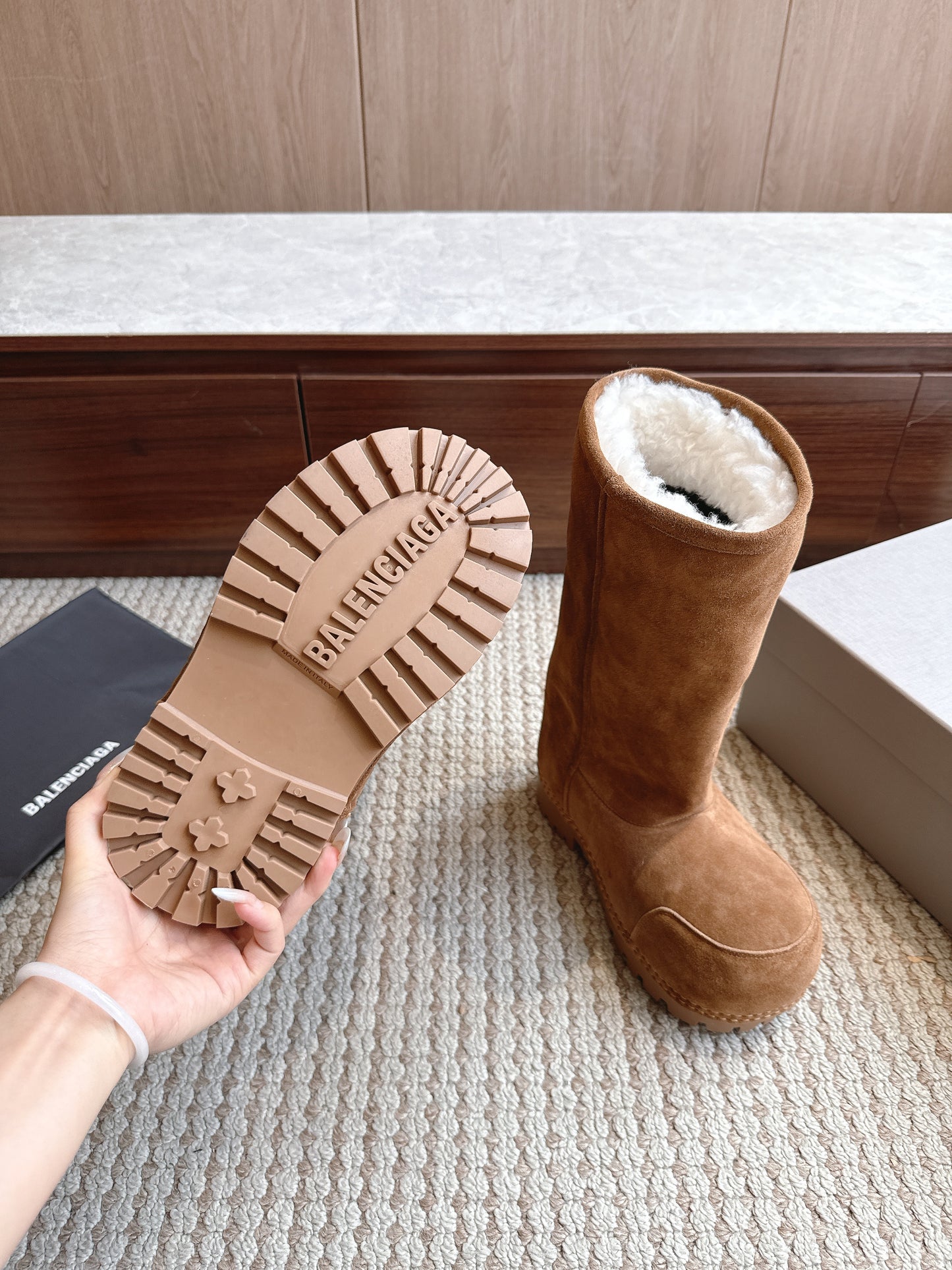 BLG Alaska Faux Shearling-Lined Suede Boots