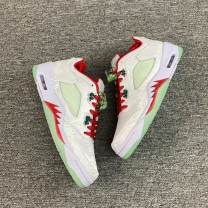 AJ 5 Low  Clot co branded white silk