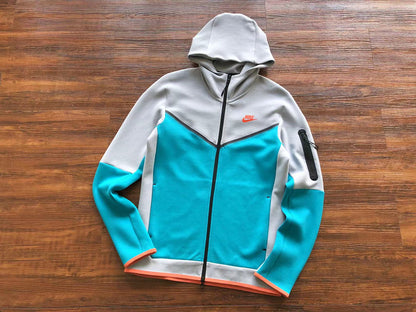 Conjunto Tech Fleece Cinza e azul