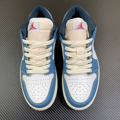 AJ1 Low White/University Blue/Black
