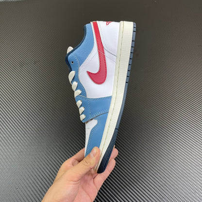 AJ1 Low White/University Blue/Black