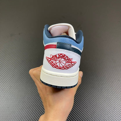 AJ1 Low White/University Blue/Black