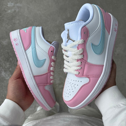 AJ1 Low Pink And White