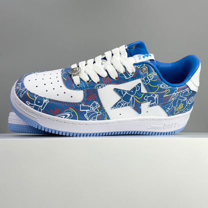 Bape STA Low Medicom Toy Bearbrick Camo Blue