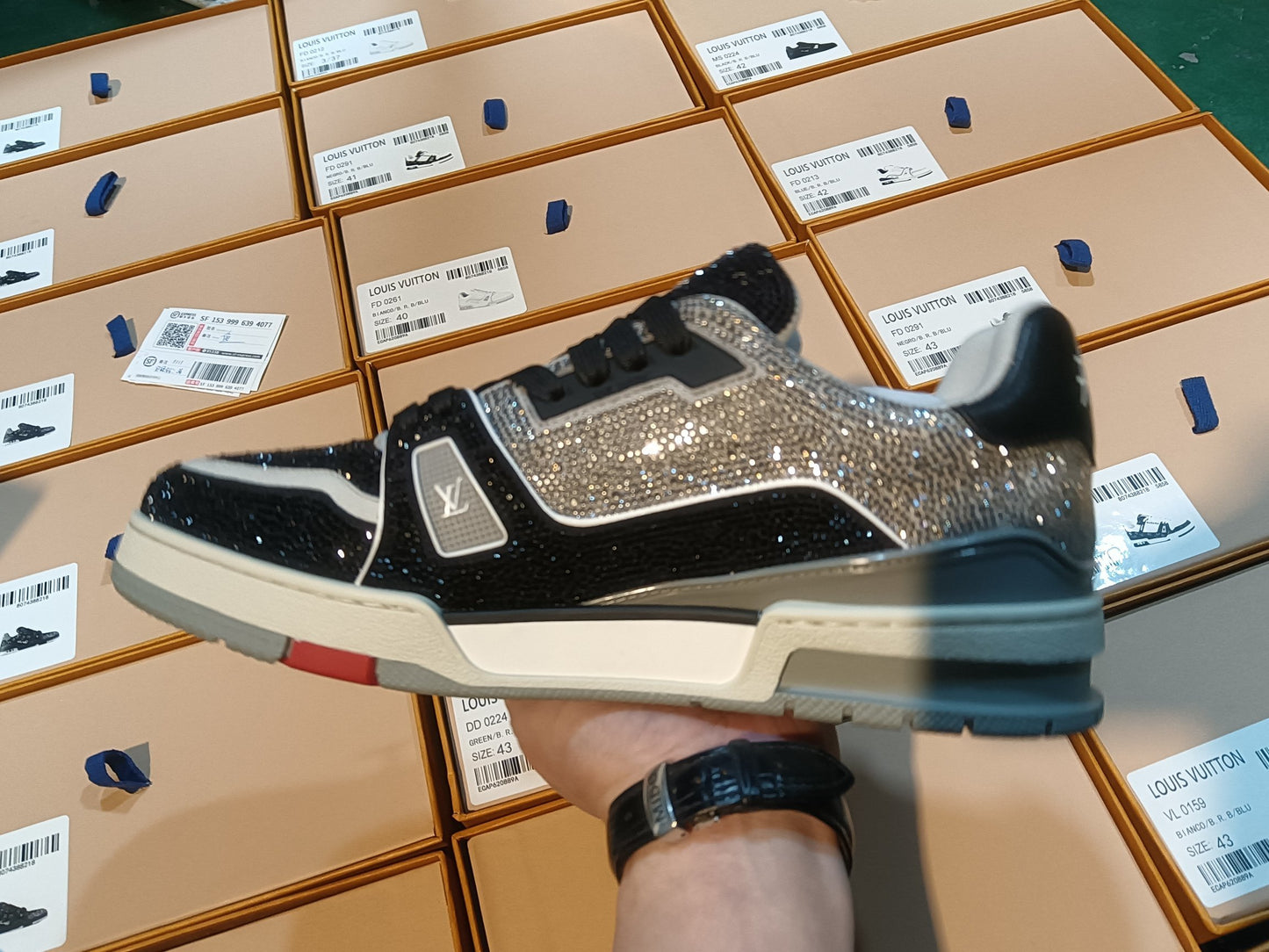 Trainer Silver and Black Crystal
