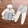 Conjunto Tech Fleece Branco e Cinza