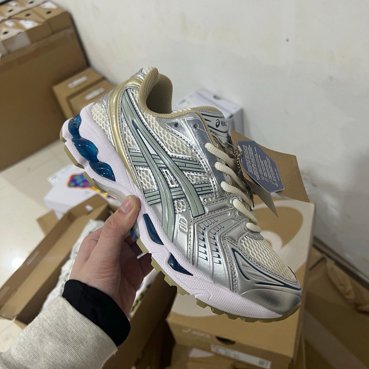 Kayano 14 Bege/Blue/White