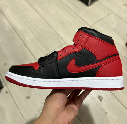 Air Jordan 1 Mid Red and Black