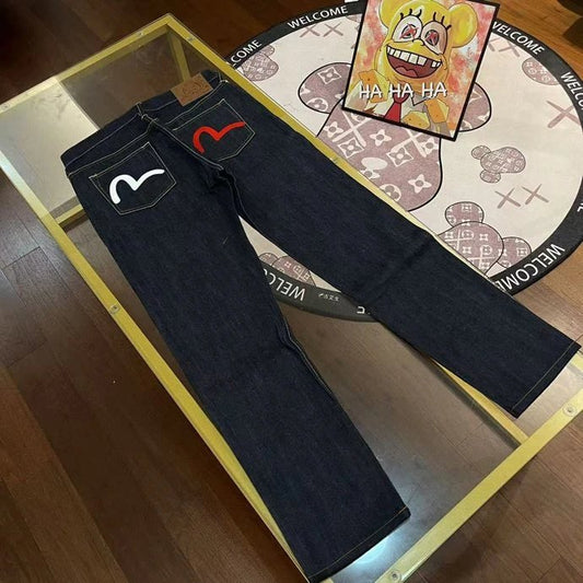 Evisu calça de ganga preta