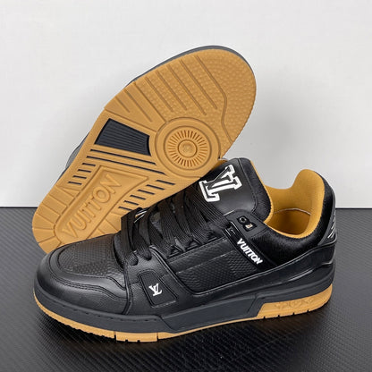 Trainer Black and Brown Sole