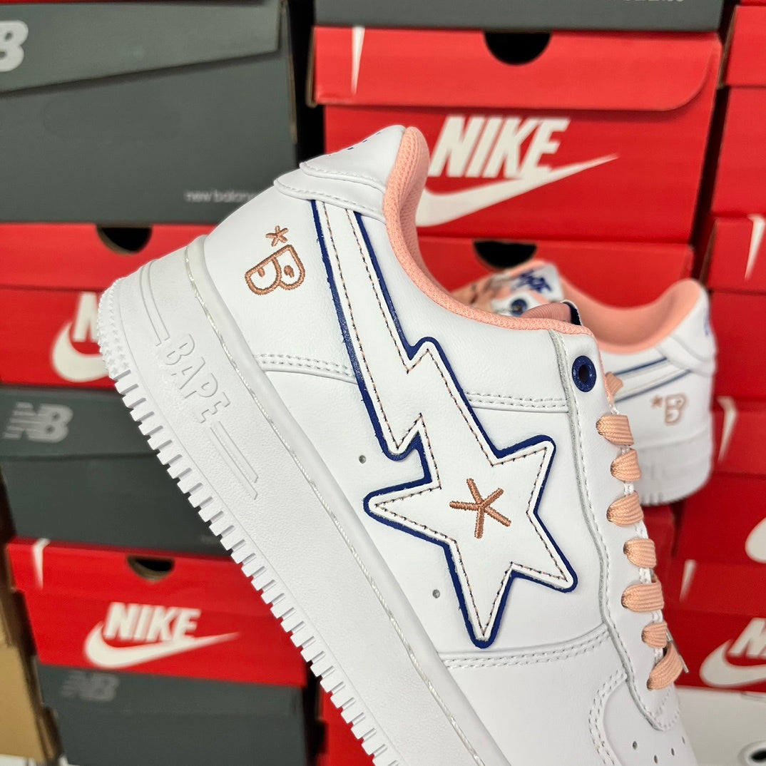 Bape STA Low  BAPY White Pink