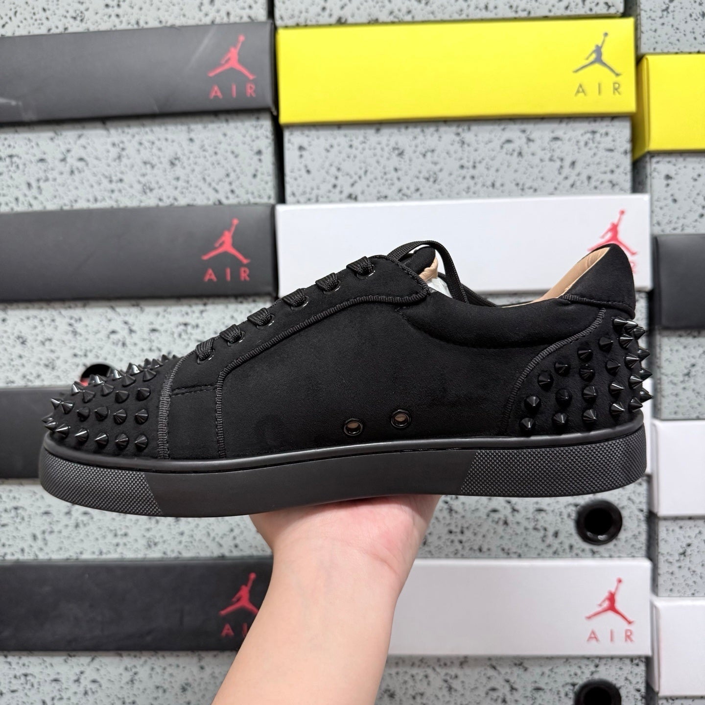 Cristhian Louboutin Vieira Spikes Black suede