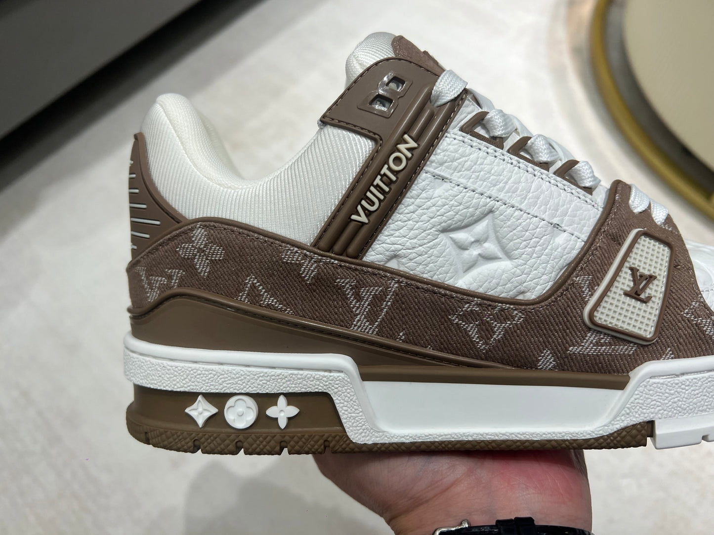 Trainer White and Brown