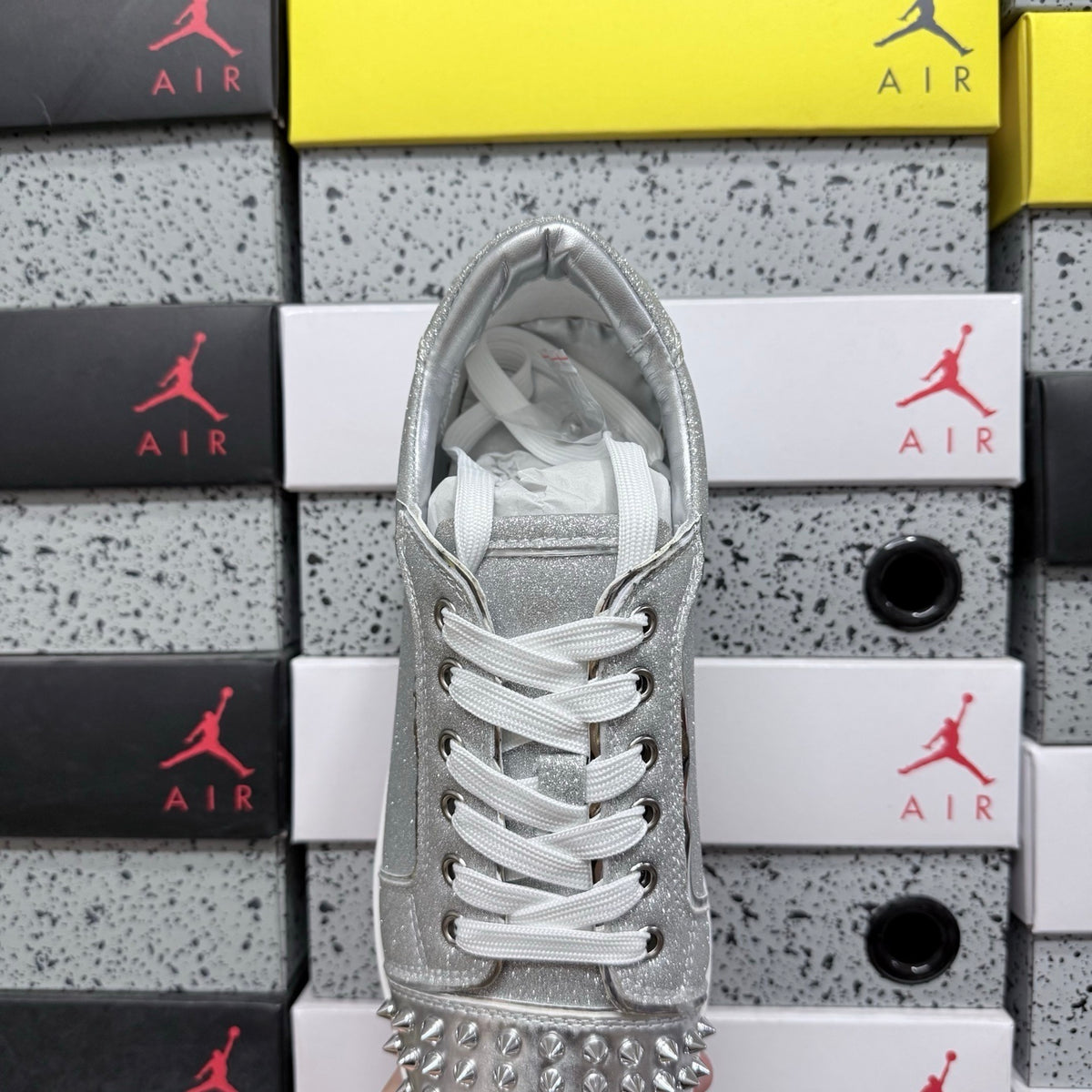 Cristhian Louboutin Vieira Spikes Silver