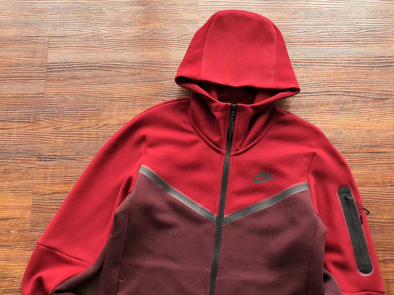 Conjunto Tech Fleece Bordô e Vermelho