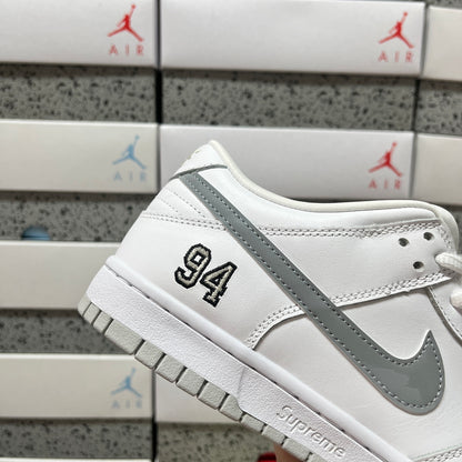 Dunk SB Supreme 94 White Metallic Silver