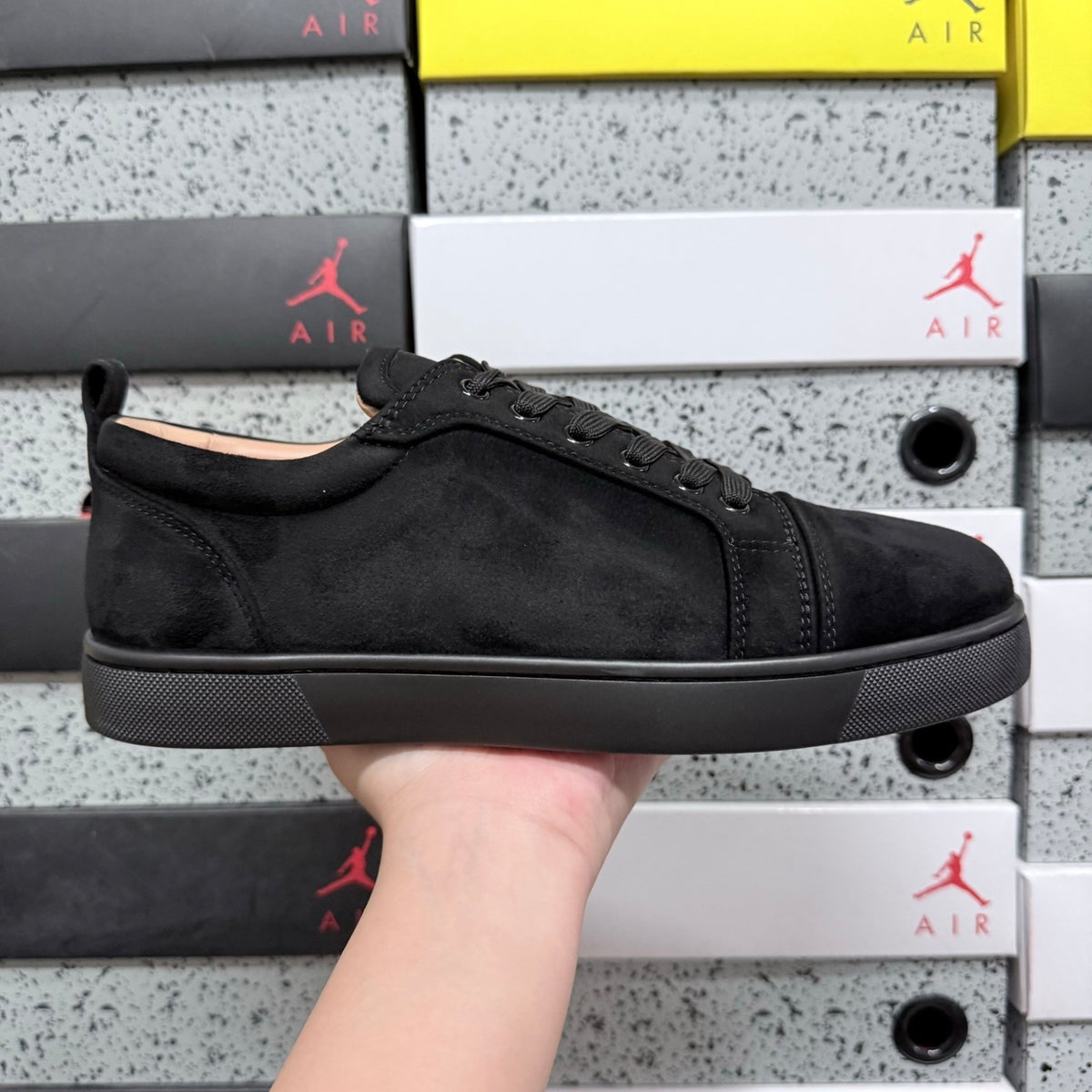 Christian Louboutin Louis Junior Strass Black Suede