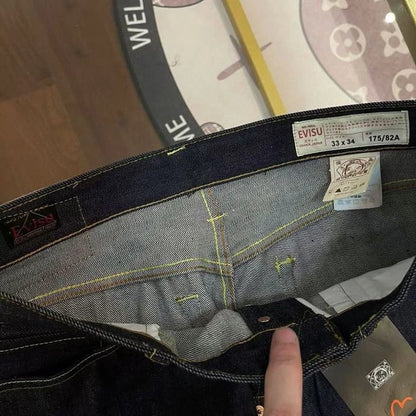 Evisu calça de ganga preta