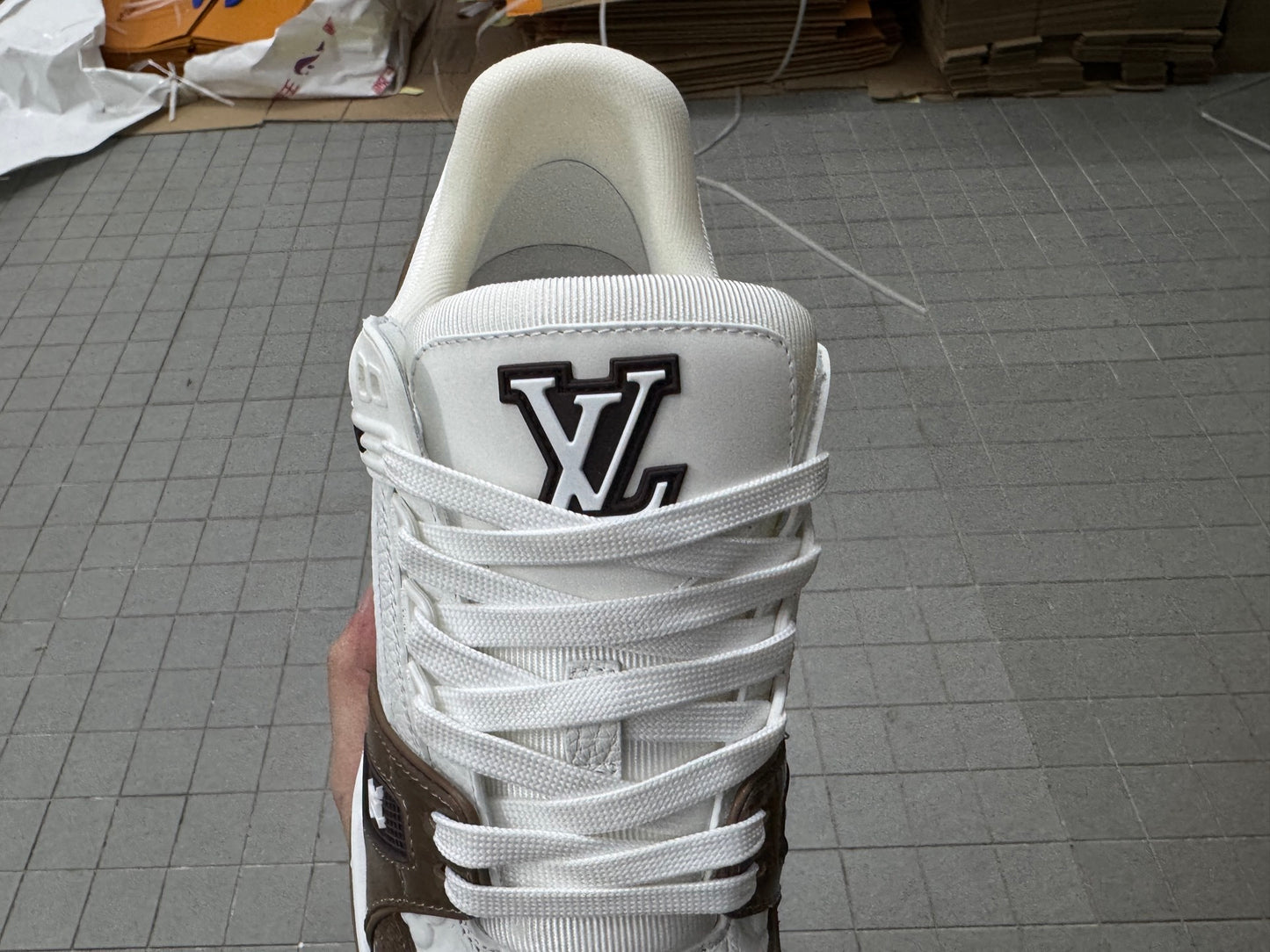 Trainer White and Brown