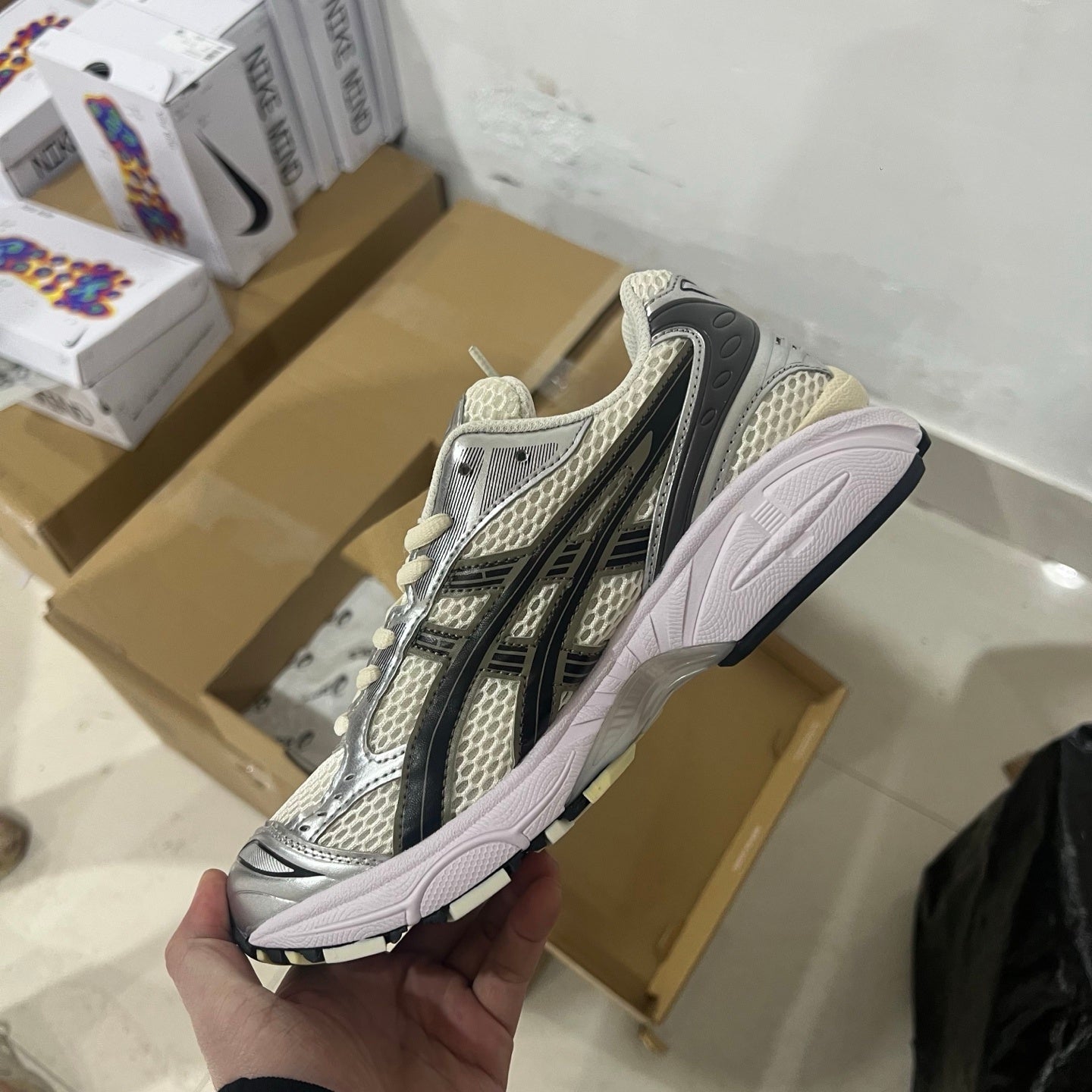 Kayano 14 Black Grey Cream