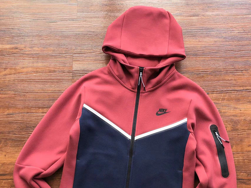 Conjunto Tech Fleece Bordô e Azul