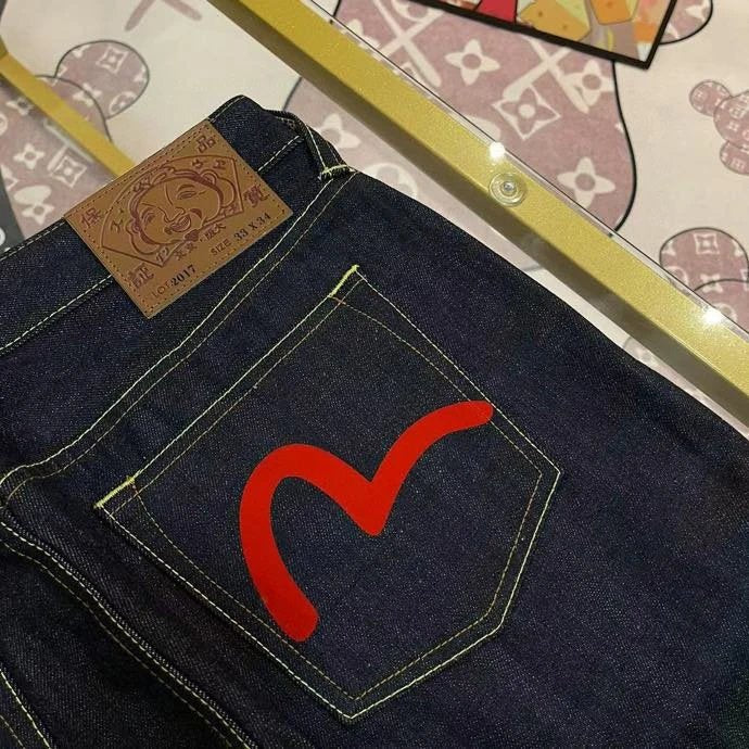 Evisu calça de ganga preta