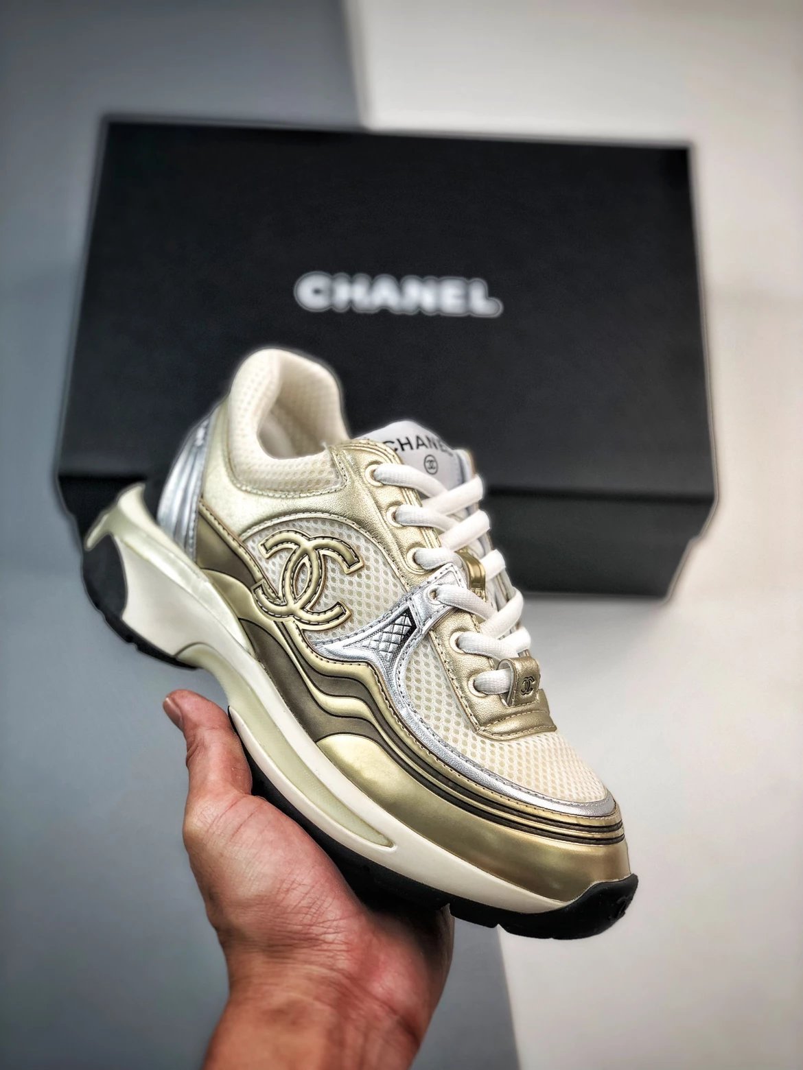 Chanel Shoes Gold