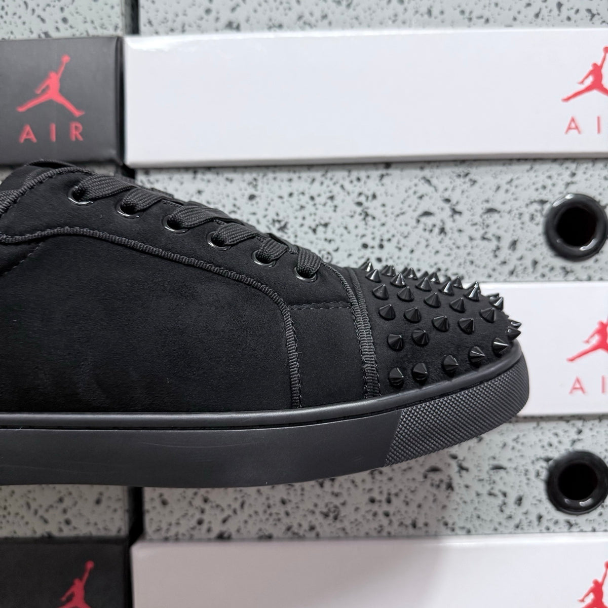 Cristhian Louboutin Vieira Spikes Black suede