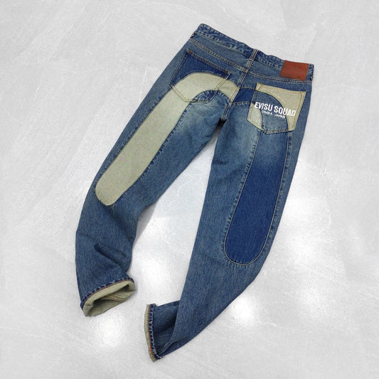 Evisu calça de ganga azul