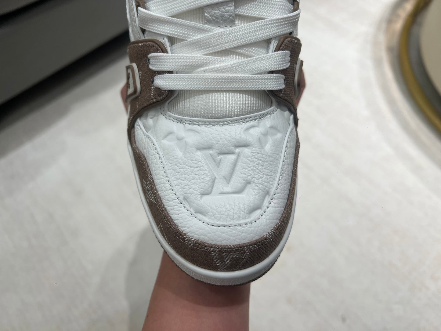 Trainer White and Brown