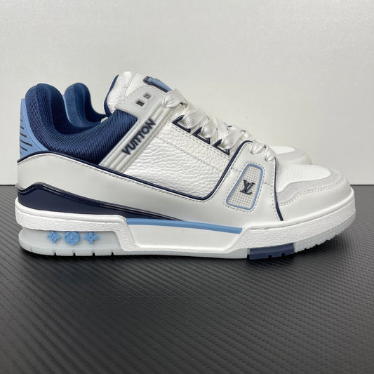 Trainer White and Dark Blue