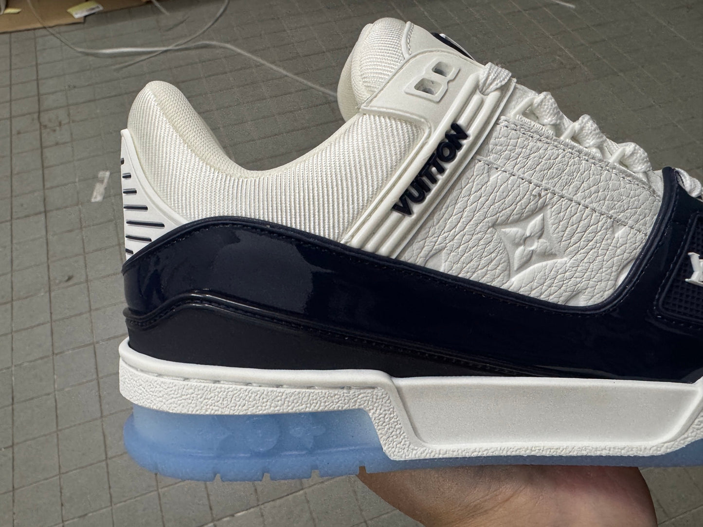 Trainer White and Navy Blue