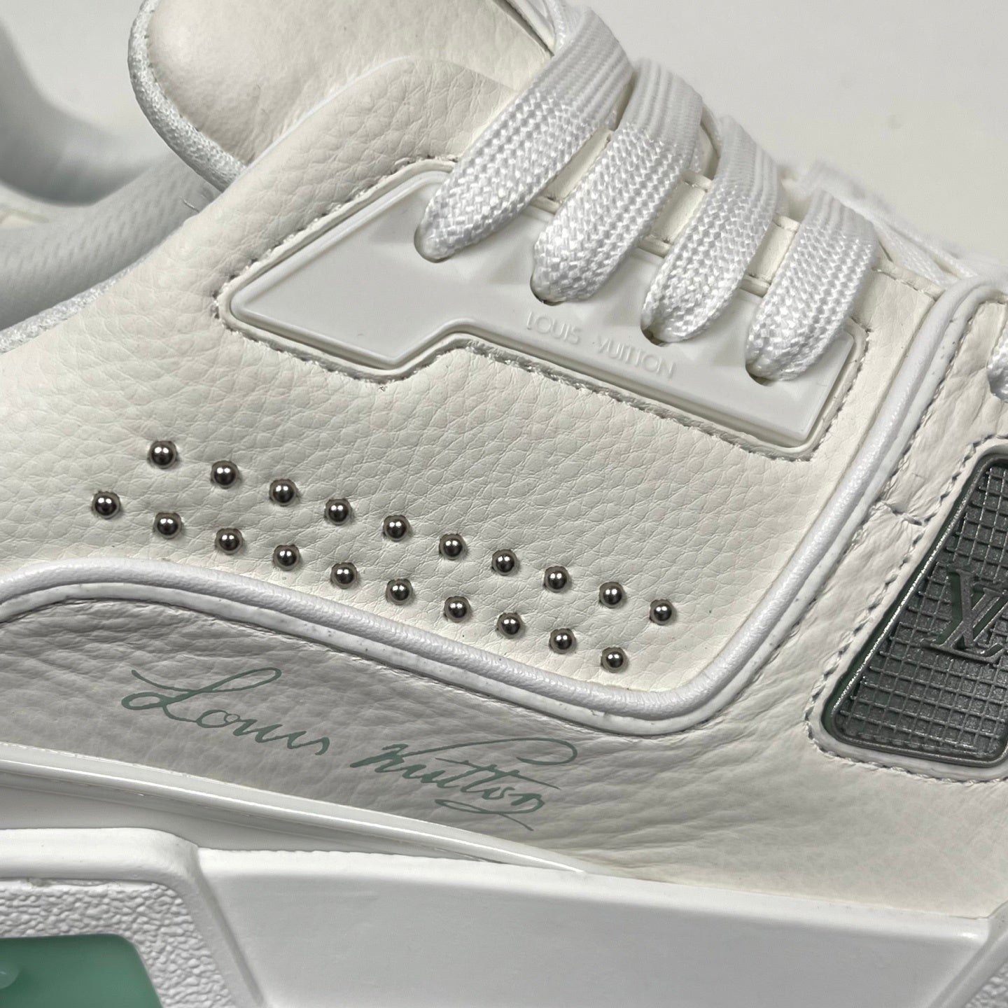 Trainer White and Mint Green