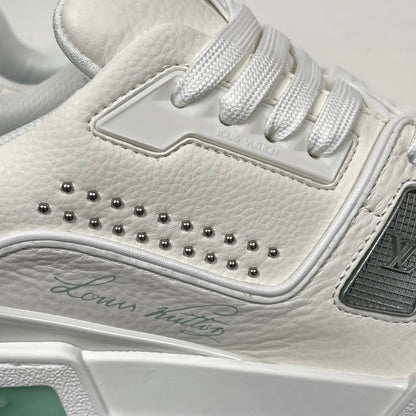 Trainer White and Mint Green
