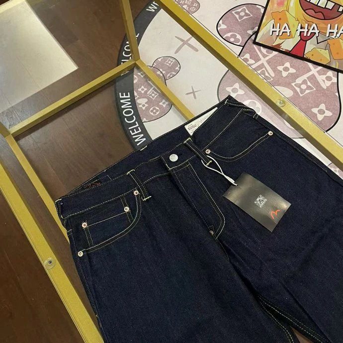 Evisu calça de ganga preta