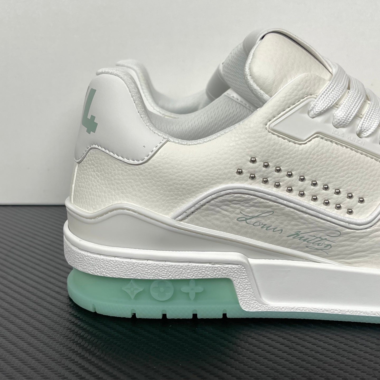 Trainer White and Mint Green