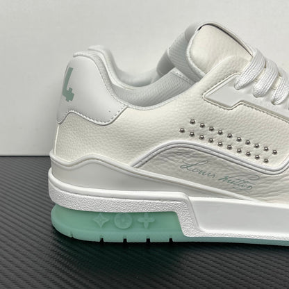 Trainer White and Mint Green