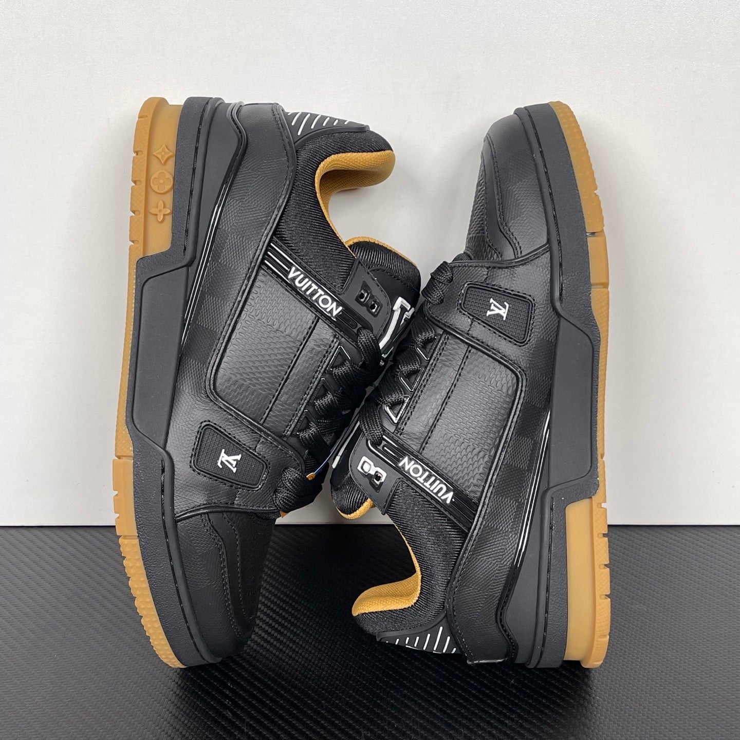 Trainer Black and Brown Sole