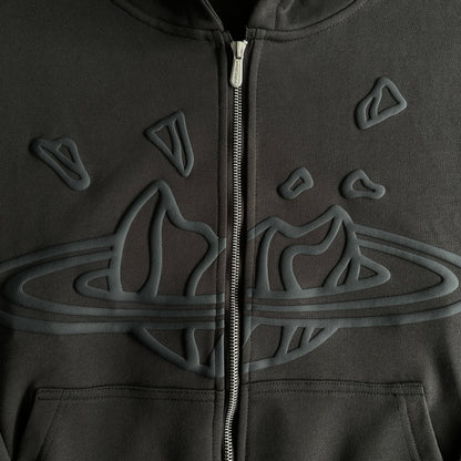 zip up hoodie -black
