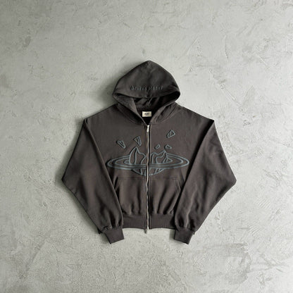 zip up hoodie -black