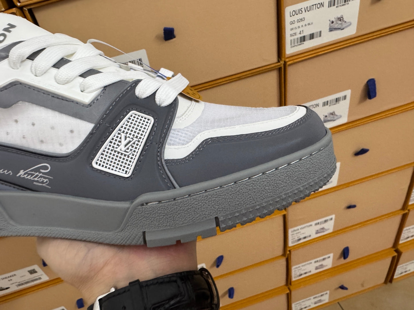 Trainer White and Gray