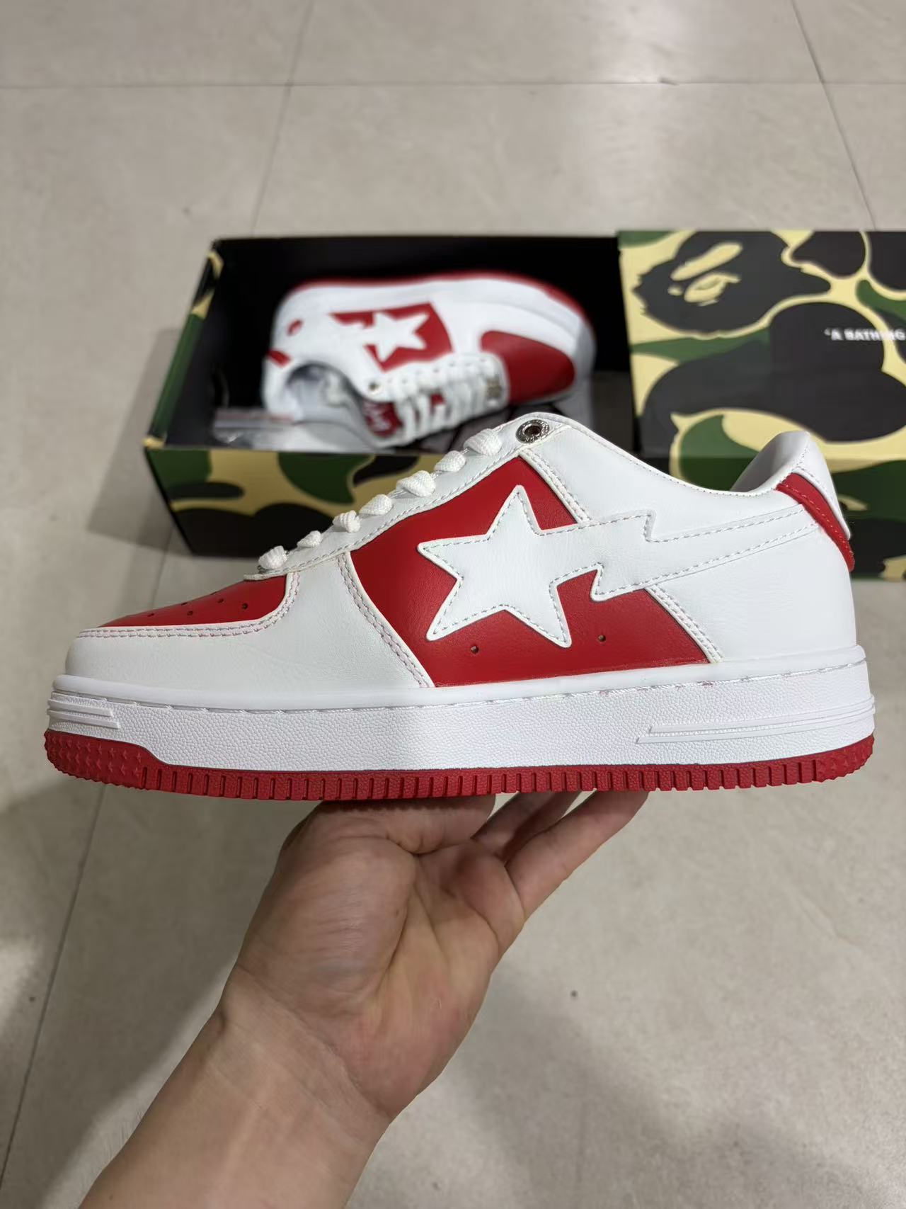 Bape STA Low White and Red