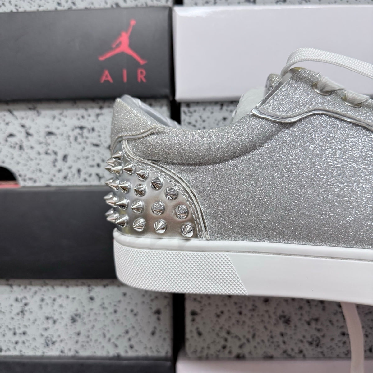 Cristhian Louboutin Vieira Spikes Silver