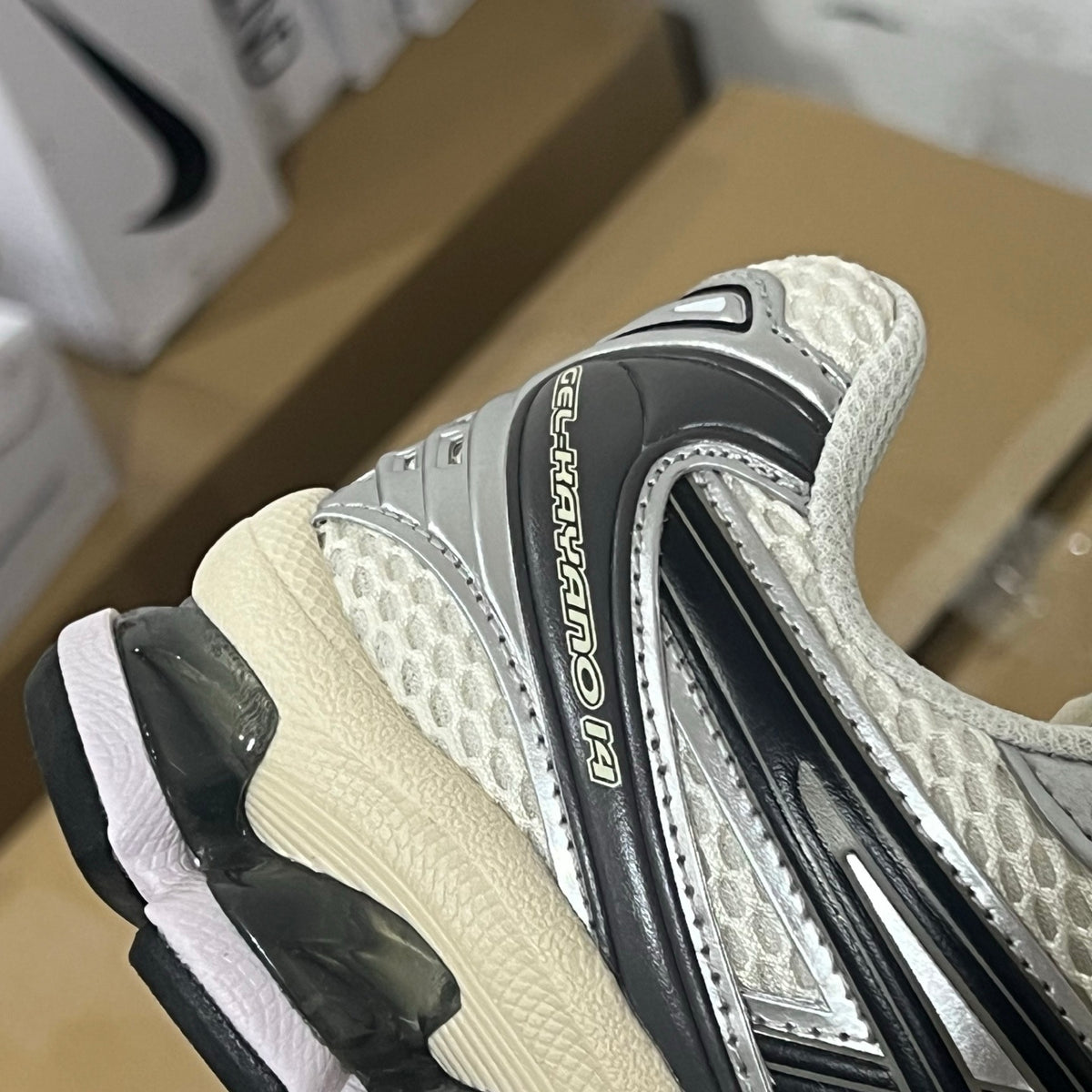 Kayano 14 Black Grey Cream