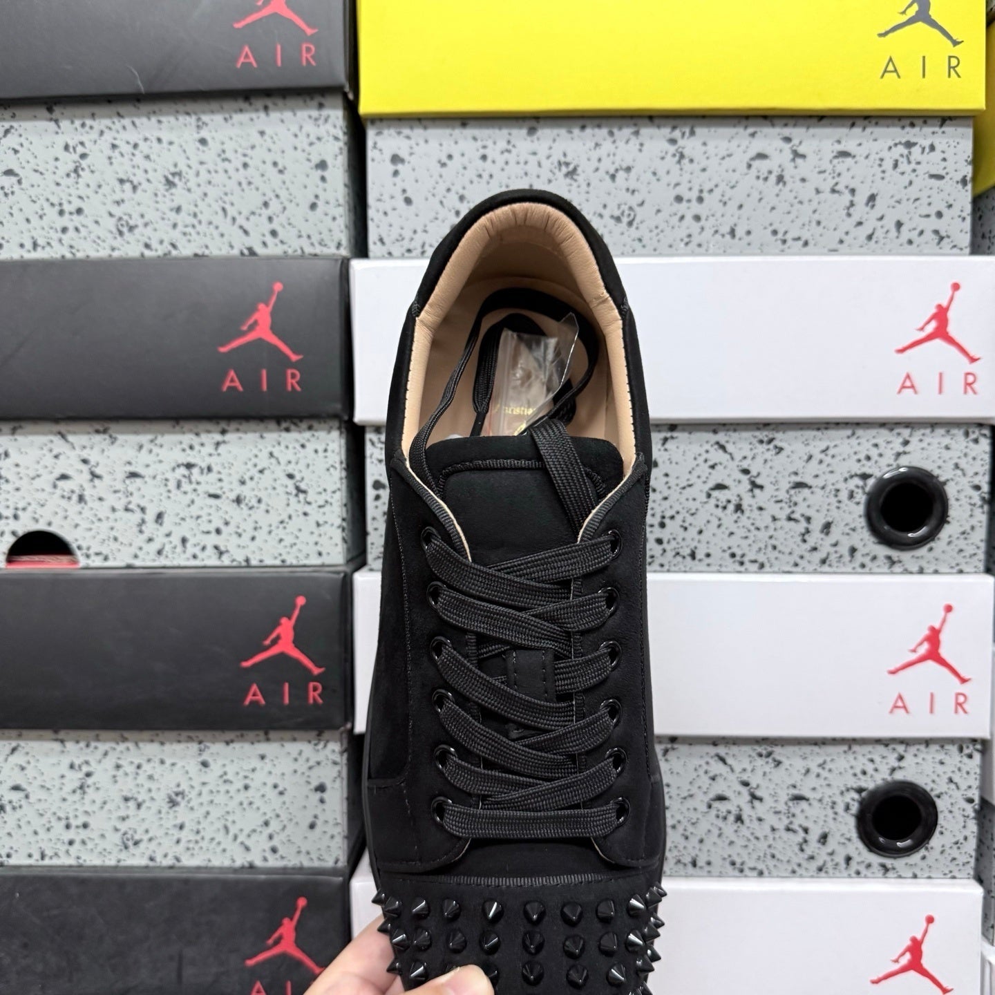 Cristhian Louboutin Vieira Spikes Black suede