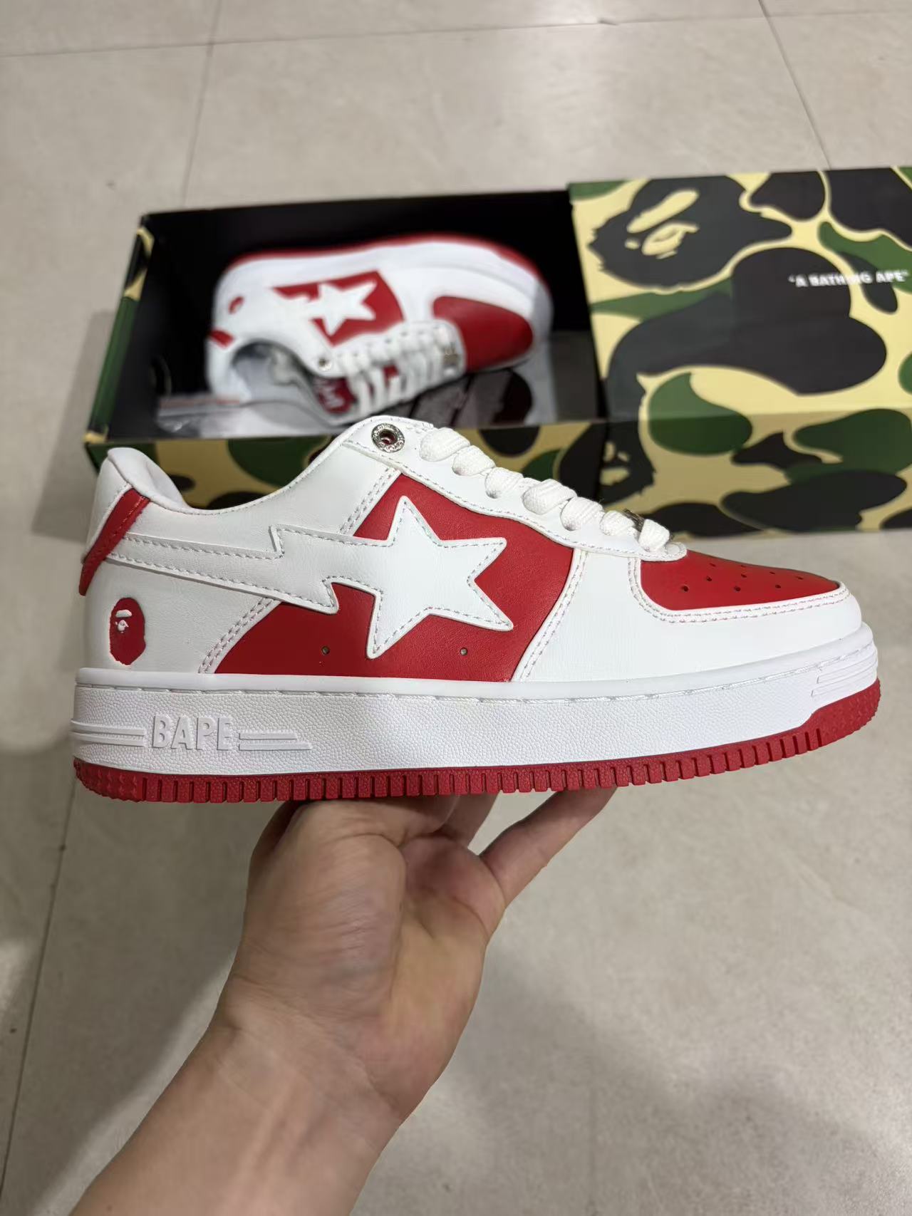 Bape STA Low White and Red