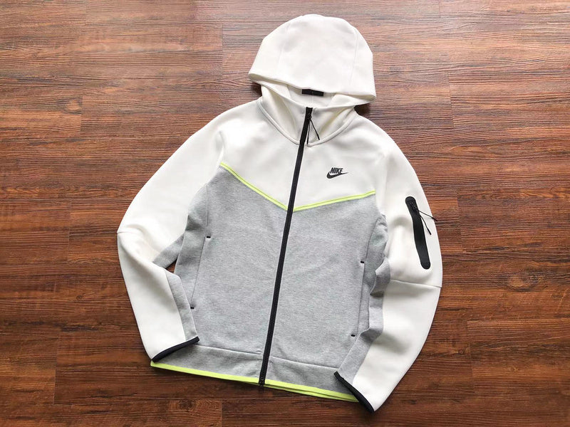 Conjunto Tech Fleece Branco e Cinza