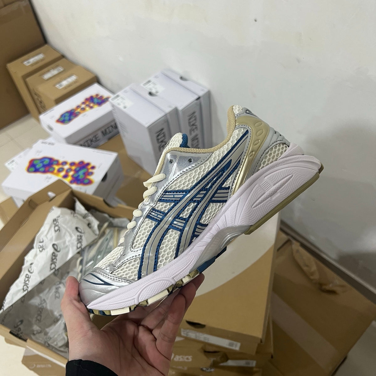 Kayano 14 Bege/Blue/White